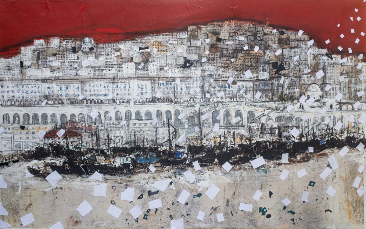 les Pas des Marcheurs (2019)  peinture de Habib Hasnaoui
